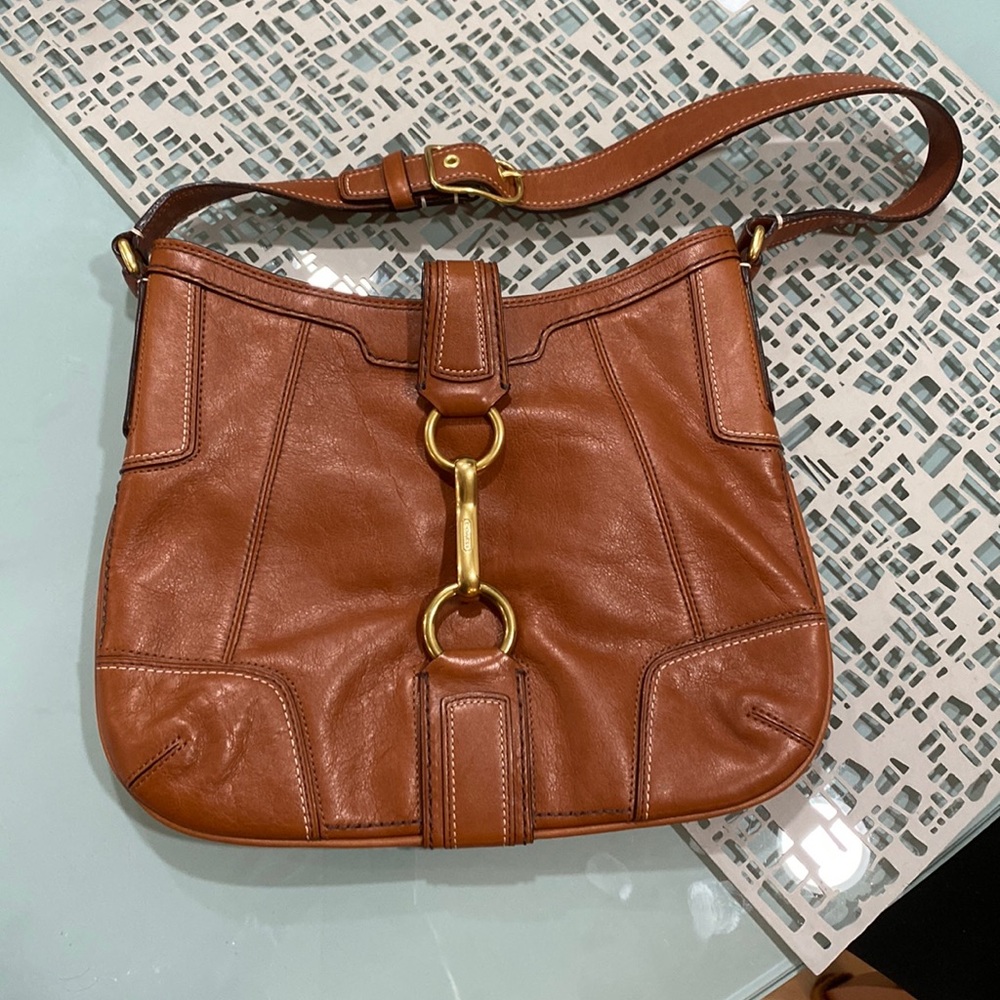 Coach leather shoulder Hampton bag